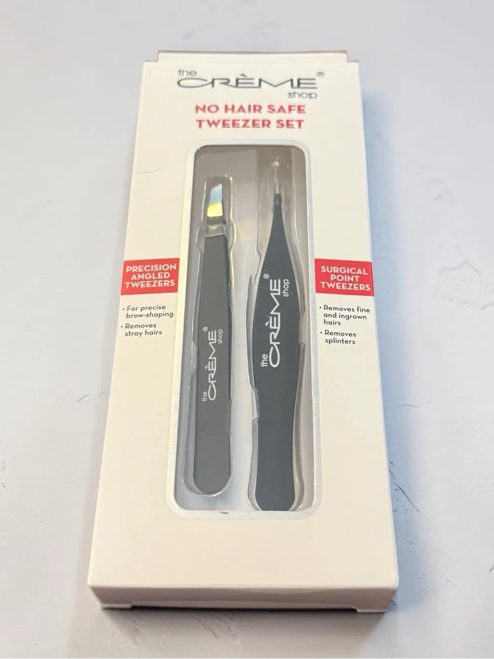 The Crème Shop No Hair Safe Tweezer Set - Black